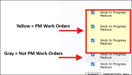 PM and Non-PM work orders